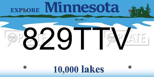 829TTV Minnesota License Plate