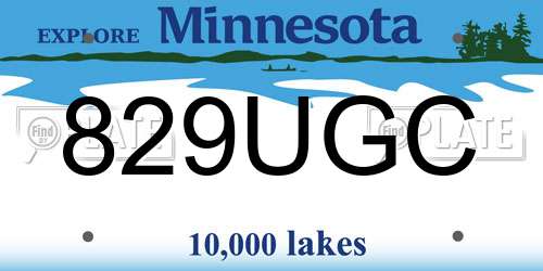 829UGC Minnesota License Plate