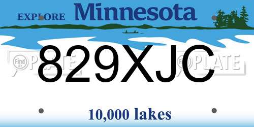829XJC Minnesota License Plate