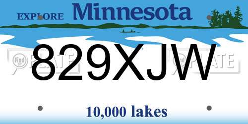 829XJW Minnesota License Plate