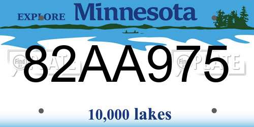 82AA975 Minnesota License Plate