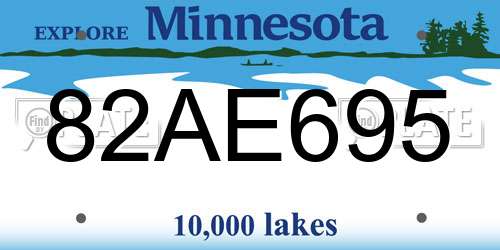 82AE695 Minnesota License Plate