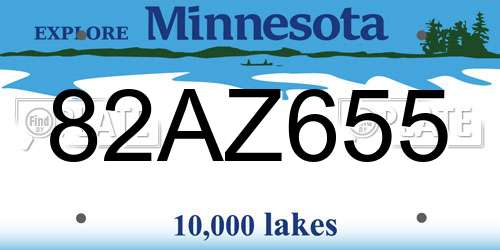 82AZ655 Minnesota License Plate
