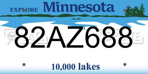 82AZ688 Minnesota License Plate