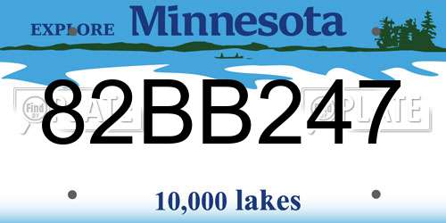 82BB247 Minnesota License Plate