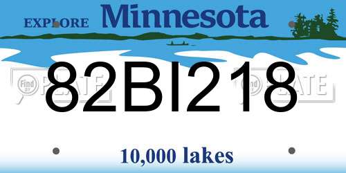82BI218 Minnesota License Plate