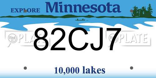 82CJ7 Minnesota License Plate