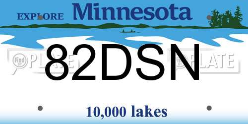 82DSN Minnesota License Plate