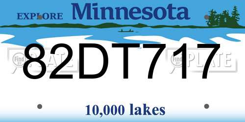 82DT717 Minnesota License Plate