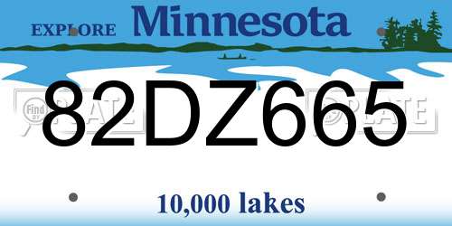 82DZ665 Minnesota License Plate