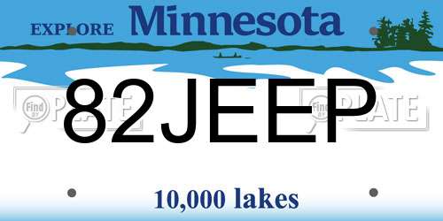 82JEEP Minnesota License Plate
