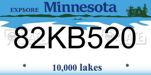 82KB520 Minnesota License Plate