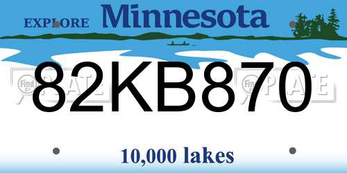 82KB870 Minnesota License Plate