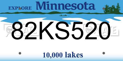 82KS520 Minnesota License Plate