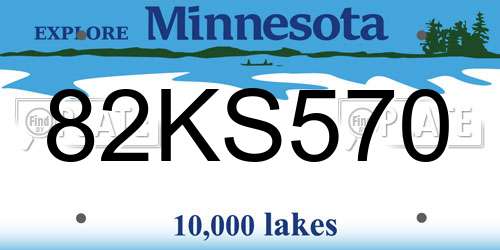 82KS570 Minnesota License Plate