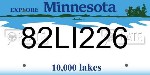 82LI226 Minnesota License Plate