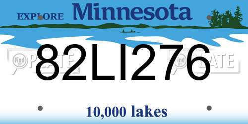 82LI276 Minnesota License Plate