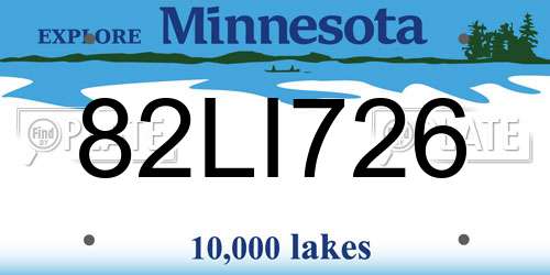 82LI726 Minnesota License Plate