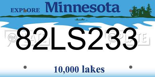 82LS233 Minnesota License Plate