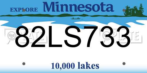 82LS733 Minnesota License Plate