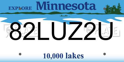 82LUZ2U Minnesota License Plate