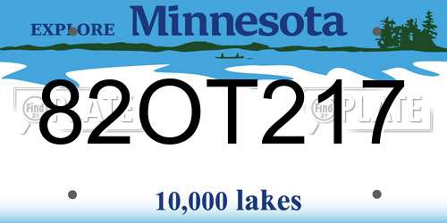 82OT217 Minnesota License Plate