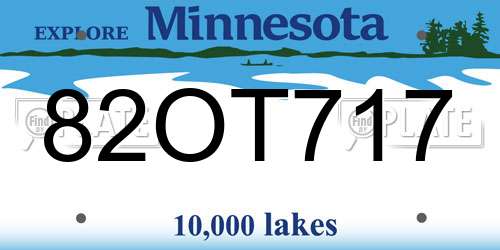 82OT717 Minnesota License Plate