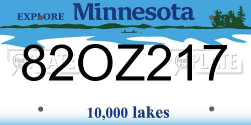 82OZ217 Minnesota License Plate