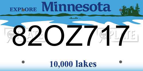 82OZ717 Minnesota License Plate