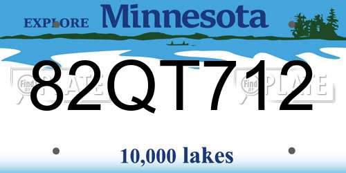 82QT712 Minnesota License Plate
