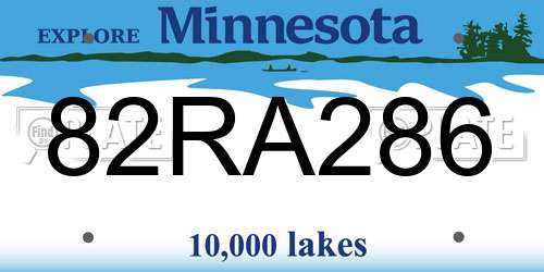 82RA286 Minnesota License Plate