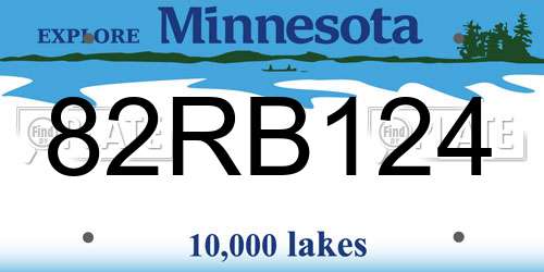 82RB124 Minnesota License Plate