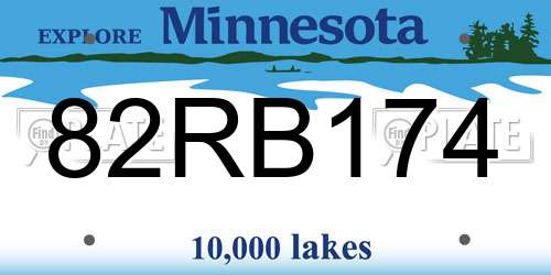 82RB174 Minnesota License Plate
