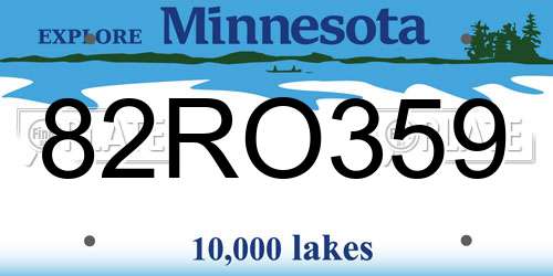 82RO359 Minnesota License Plate