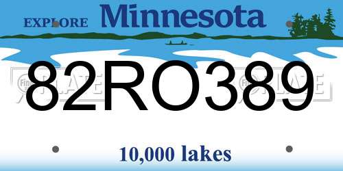 82RO389 Minnesota License Plate