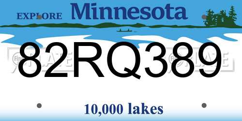 82RQ389 Minnesota License Plate