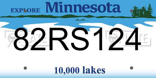 82RS124 Minnesota License Plate