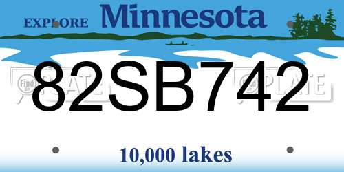 82SB742 Minnesota License Plate