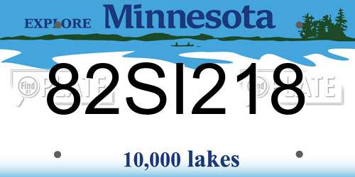 82SI218 Minnesota License Plate