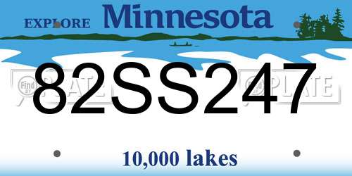 82SS247 Minnesota License Plate