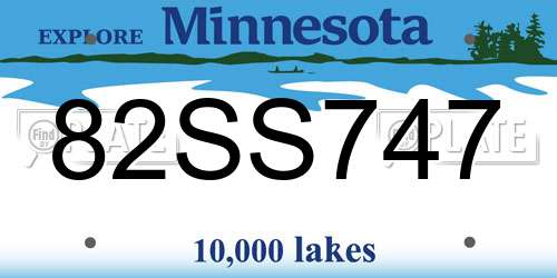 82SS747 Minnesota License Plate