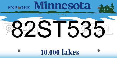 82ST535 Minnesota License Plate