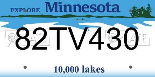 82TV430 Minnesota License Plate