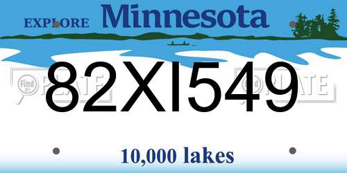 82XI549 Minnesota License Plate