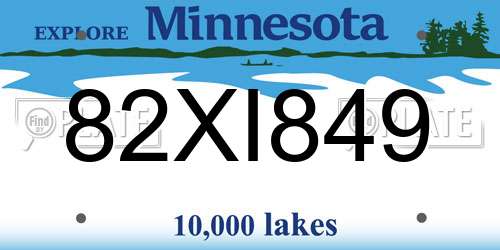 82XI849 Minnesota License Plate