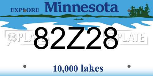 82Z28 Minnesota License Plate