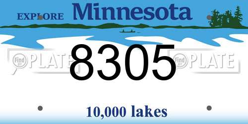 8305 Minnesota License Plate