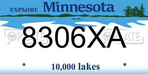 8306XA Minnesota License Plate