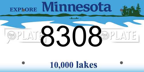 8308 Minnesota License Plate