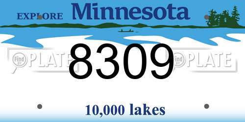 8309 Minnesota License Plate